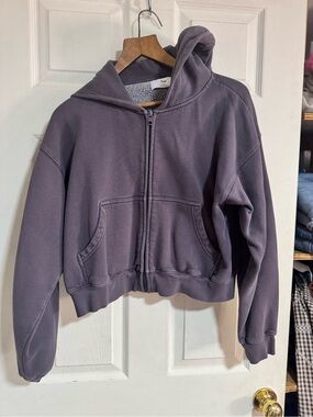 TNA Zip-Up Hooded Sweatshirt in Dusty Purple